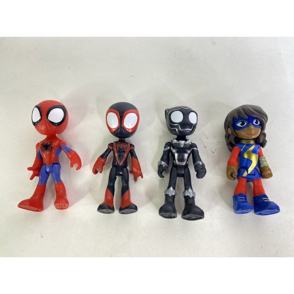 Spidey and His Amazing Friends Figures Lot Miles Morales Ms Marvel Black Panther